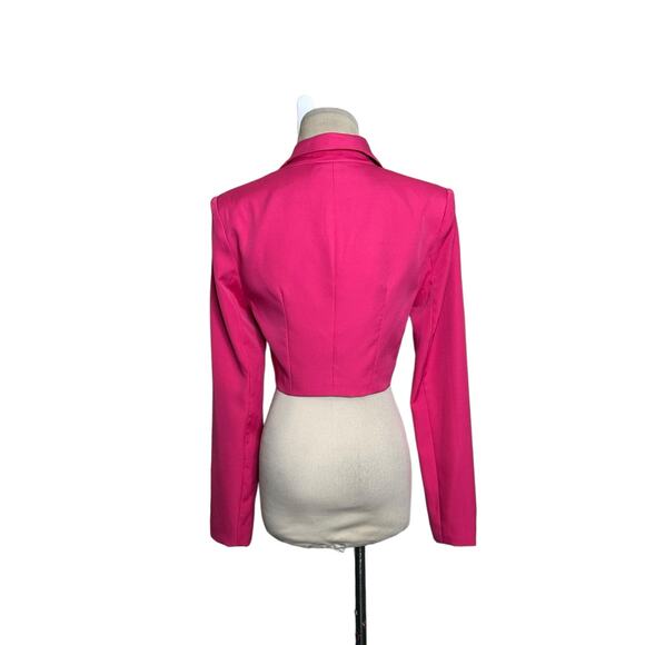 Club L London bubble gum pink one button crop boxy blazer size 4 - Picture 12 of 16